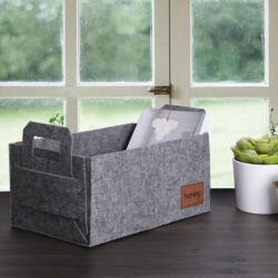 Aberto Design Stílusos szürke filckosár, 30 x 20 x 15 cm | 100% tartós filc | Tökéletes otthoni, irodai és tárolási megoldások szervezéséhez | Elegáns és funkcionális dizájn (85388-968HBR1133)