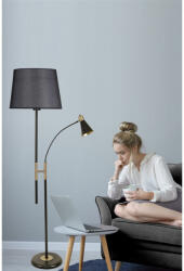 Opviq Modern fekete állólámpa, 165 cm magas, fém ház króm bevonattal, E27 foglalat, elegáns skandináv design otthoni és irodai világításhoz (87455-534LUN4299)