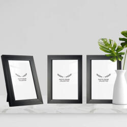 Aberto Design Elegáns fekete képkeret készlet (3 db), 10 x 15 cm | 100% műanyag, 20 mm keret szélesség | Tökéletes otthoni dekorációhoz és emlékek megjelenítéséhez (85474-628DTR1152)