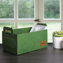 Aberto Design Zöld filc kosár, 30 x 20 x 15 cm | 100% filc | Stílusos tárolás (79546-968HBR1132)