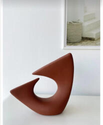 Aberto Design Elegáns cseréppiros kerámiaváza, 28 x 11, 5 x 28 cm | 100% kiváló minőségű kerámia | Tökéletes lakberendezéshez és virágdíszekhez, stílusos és tartós (85673-230TRV1382)