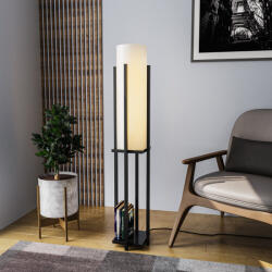 Opviq Modern fekete fali lámpa, MDF ház, 60 x 12 x 33 cm, E27 aljzat (max. 40 W), IP20, dugaszolható, lézerrel vágott kivitel, stílusos és funkcionális világítás bármilyen helyre (86329-892OPV1163)