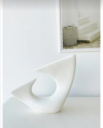 Aberto Design Elegáns fehér kerámiaváza, 28 x 11, 5 x 28 cm | 100% kerámia, tökéletes lakberendezéshez és virágdíszekhez | Stílusos és modern dizájn (85670-230TRV1378)