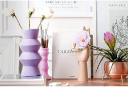 Aberto Design Elegáns lila kerámia váza, 11 x 29 x 11 cm | 100% kiváló minőségű kerámia | Tökéletes lakberendezéshez és virágdíszekhez, stílusos és modern dizájnhoz (85626-963DNL1296)