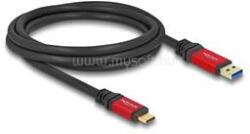 Delock USB 10 Gbps kábel USB A-típusú apa - USB Type-C apa 2 m piros fém (DL80618) (DL80618)