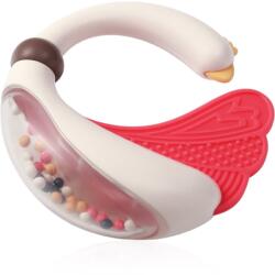 BabyOno Rattle With Teether 3m+ csörgő rágókával Swan