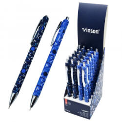 Vinson Golyóstoll nyomógombos 0, 7mm Point vegyes test displ 24 db/display (K36)