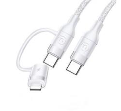 USAMS U31 adatkábel (Type-C - lightning/Type-C, 60W, PD gyorstöltő, 120cm) FEHÉR (SJ403USB02)
