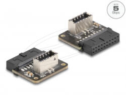 Delock USB 5 Gbps átalakító, tűfejes anya belső A kulcs anya ívelt (67239) (67239) - aqua