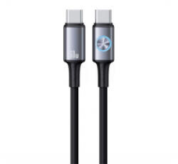 USAMS HUAN adatkábel (Type-C - Type-C, 60W, PD gyorstöltő, 120cm) SÖTÉTSZÜRKE (SJ752USB01) (SJ752USB01) - aqua