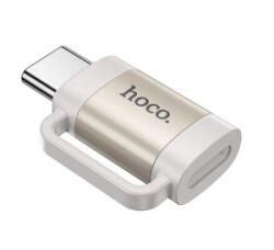 hoco. UA31E adapter (lightning aljzat - Type-C, adatátvitel és töltés, OTG) VILÁGOSSZÜRKE (UA31E_G)