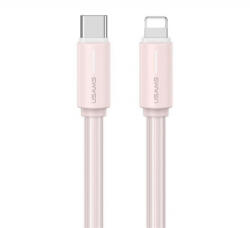 USAMS YU adatkábel (Type-C - lightning, 30W, gyorstöltő, 100cm) RÓZSASZÍN (SJ735USB04) (SJ735USB04)