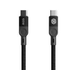 Nillkin MAGCHARGE adatkábel (Type-C - Type-C, 100W, PD gyorstöltő 3.0, 100cm, mágneses, cipőfűző) FEKETE (GP-163382)