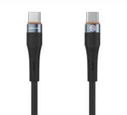 Nillkin FLOWSPEED adatkábel (Type-C - Type-C, 60W, PD gyorstöltő, 100cm) FEKETE (GP-149790)