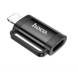 hoco. UA31B adapter (Type-C aljzat - lightning, adatátvitel és töltés, OTG) FEKETE Apple IPAD 2 / iPhone 5 / iPhone 5S (UA31B_B)
