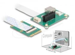 Delock Átalakító Mini PCIe apa - PCI Express x1 csatlakoztató hajlékony kábellel és USB porttal (64345) (64345) - aqua
