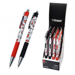 Vinson Golyóstoll nyomógombos 0, 7mm Lipstick vegyes test displ 24 db/display (222) (222)