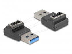 Delock Adapter USB 10 Gbps A-típusú USB csatlakozó E-típusú A kulcs csatlakozó, fekete színű (67236)