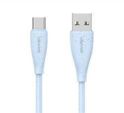 USAMS GREEN SERIES adatkábel (USB - Type-C, 18W, 3A, gyorstöltő, 100cm) VILÁGOSKÉK (SJ714USB03) - aqua