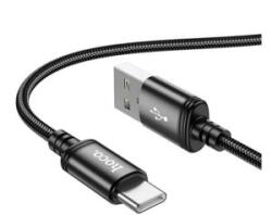 hoco. X89 adatkábel (USB - Type-C, 3A, gyorstöltő, 100cm, cipőfűző) FEKETE (X89_USB_C_B)