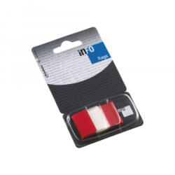 Info Notes Jelölőcímke 25x43mm, 50lap, műanyag, Info Flags transzparens piros (7728-74) (7728-74)