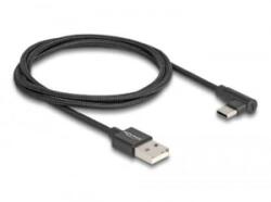 Delock USB-A - USB-C töltőkábel ívelt, 1m, fekete (80030)