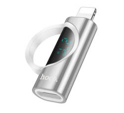 hoco. UA32B adapter (Type-C aljzat - lightning, adatátvitel és töltés, LED kijelző) EZÜST Apple IPAD Air / IPAD Air 2 / IPAD Pro 10.5 (2017)