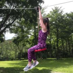 30 m-es acélkötéllel szerelt kerti drótkötélpálya szett, rugós fék, 120 kg (1293687)