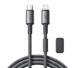 JOYROOM UNLIMITED adatkábel (Type-C - lightning, 60W, gyorstöltő, 120cm + mágneses kábelrendező) SZÜRKE (S-A50_C_L_G) (S-A50_C_L_G)
