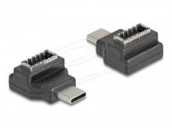 Delock Adapter USB 10 Gbps USB Type-C csatlakozó E-típusú A kulcs csatlakozó, fekete színű (67235)