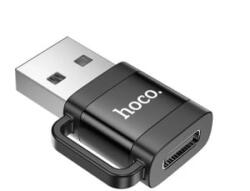 hoco. adapter (USB - Type-C aljzat, adatátvitel és töltés, OTG) FEKETE (UA31D_B)