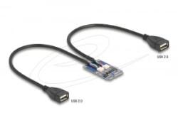 Delock Mini PCIe adapter teljes méret - 2 x USB 2.0 A-típus anya 30 cm (64346)