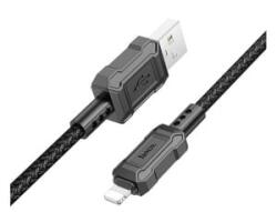 hoco. X94 adatkábel (USB - lightning, 2.4A, gyorstöltő, 100cm, törésgátló) FEKETE Apple IPAD 2 / iPhone 5 / iPhone 5C (X94_UL_B)