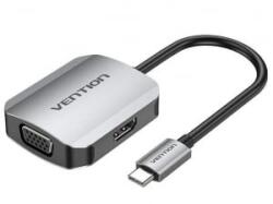 Vention USB-C -> HDMI/VGA (0, 15m Szürke Aluminum Ötvözet) konverter (TDIHB) - aqua