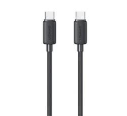 USAMS KY adatkábel (Type-C - Type-C, 60W, gyorstöltő, 100cm) FEKETE (SJ691USB01) - aqua