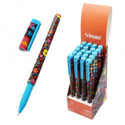 Vinson Golyóstoll kupakos, 0, 7mm Berry vegyes test displ 20 db/display (A186) (A186) - aqua
