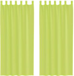 vidaXL 2 db almazöld fátyolfüggönyök fülecske tetejével 140x260 cm 0.31 kg 4102254 (4102254)