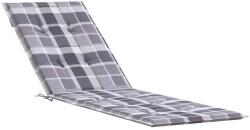 vidaXL szürke kockás nyugágypárna (75+105) x 50 x 4 cm 314187 (314187)