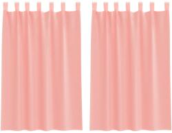 vidaXL 2 db rózsaszín fátyolfüggönyök hurokkal 140x175 cm 0.23 kg 4102287 (4102287)