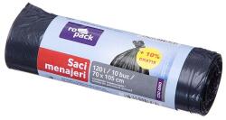 Ropack szemeteszsák, 120 l, 70 x 105 cm, 10 darab/tekercs, Fekete