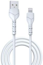 DEVIA kintone adatkábel, usb - lightning, 10w, gyorstöltő, 100cm, cipőfűző, fehér, kompatibilis: Apple iPhone 6 4.7 / IPAD Pro 12.9, 2017, / iPhone 12 (EC143)