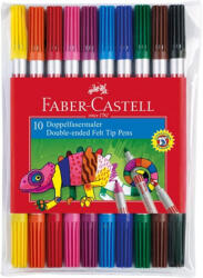 Faber-Castell Faber-Castell: Set de 10 markere lavabile cu două capete (151110)
