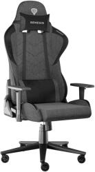 NATEC NITRO 550 G2 gaming szék, Fém talp, 135°-ban állítható textil ülés és háttámla, Derék- és nyakpárna, max. 150 kg. , 60 mm-es kerekek CareGlide karcmentes bevonattal, Fekete/Szürke (NFG-2112)