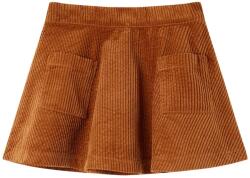 vidaXL Gyerek szoknya zsebekkel Corduroy Cognac 116, 30°C-ig mosógépben mosható 13881 (13881)