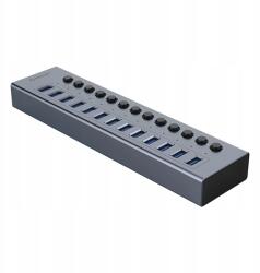 ORICO BT2U3-13AB 13x Usb-a 3.0 hub kapcsolókkal szürke (6942227138057)