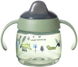 Tommee Tippee Неразливаща се чаша с мек накрайник с дръжки Tommee Tippee - Superstar, Weaning Sippee Cup, Зелена, 190 ml, 4 m+ (TT.0220)