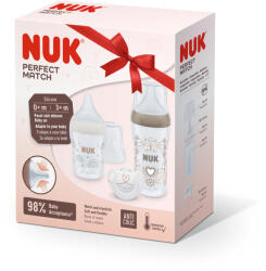 Nuk Подаръчен сет 3 части Nuk - Perfect Match, Сърце и Дъга (10225335)