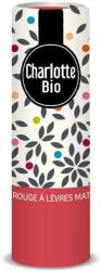 Charlotte Bio Ruj mat cu unt de shea, ulei de ricin si unt de jojoba Bio Rouge Rose, 3.5g, Charlotte Bio