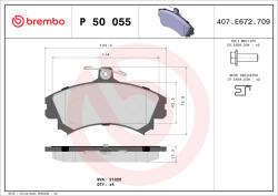 BREMBO Set placute frana fata BREMBO P50055