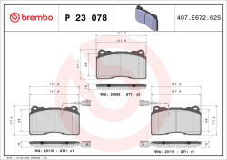 BREMBO Set placute frana BREMBO P23078